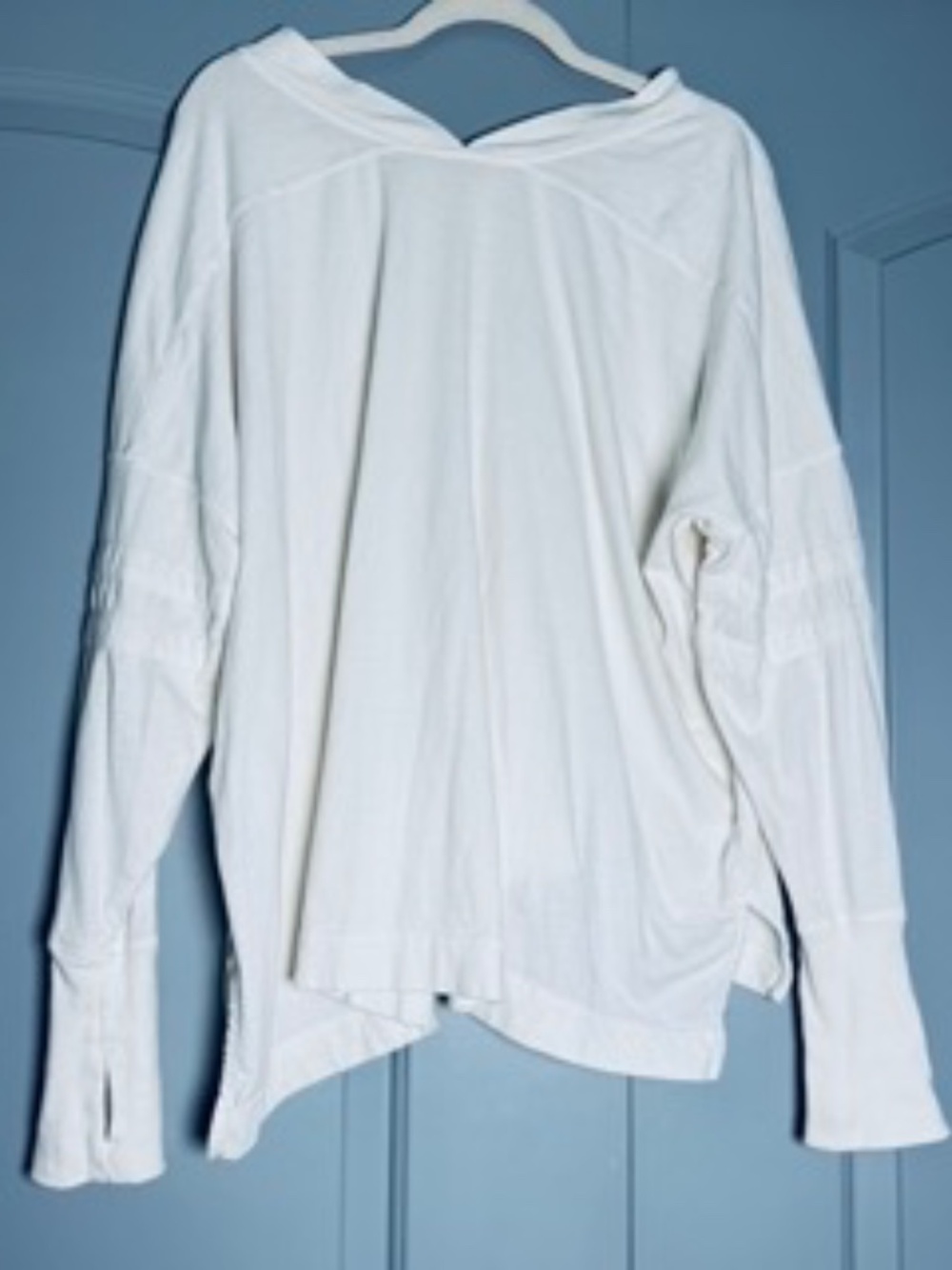 FP Movement by Free People Off-White V-Neck Long Sleeve Tee